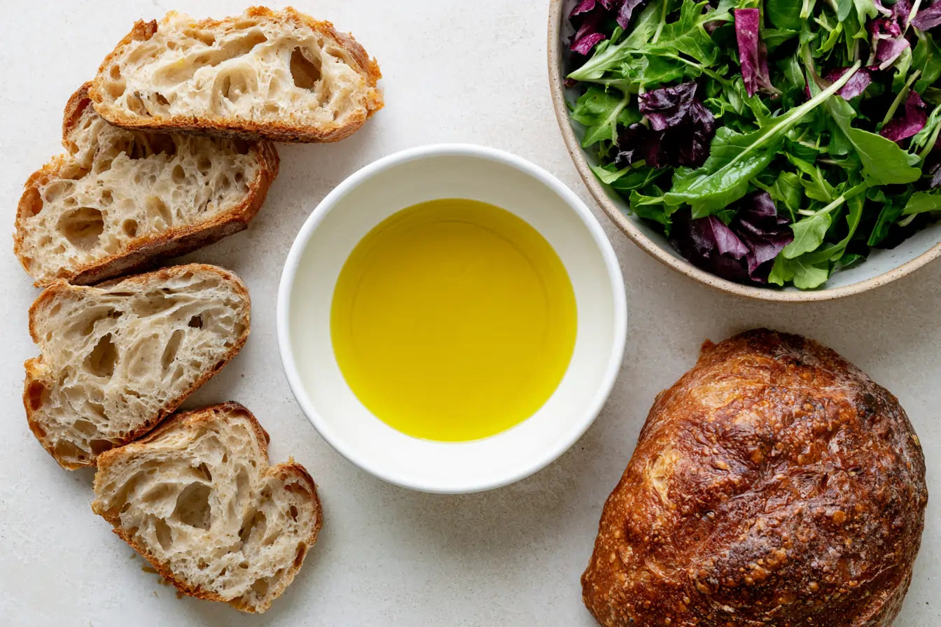 Olive oil in a bowl